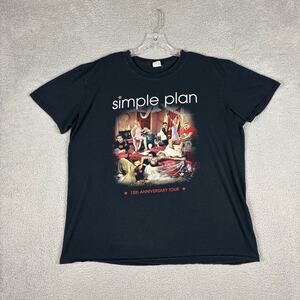 Simple Plan T-shirt Men’s XL Black Band Tee Tour Band Tee Double Sided Emo Punk